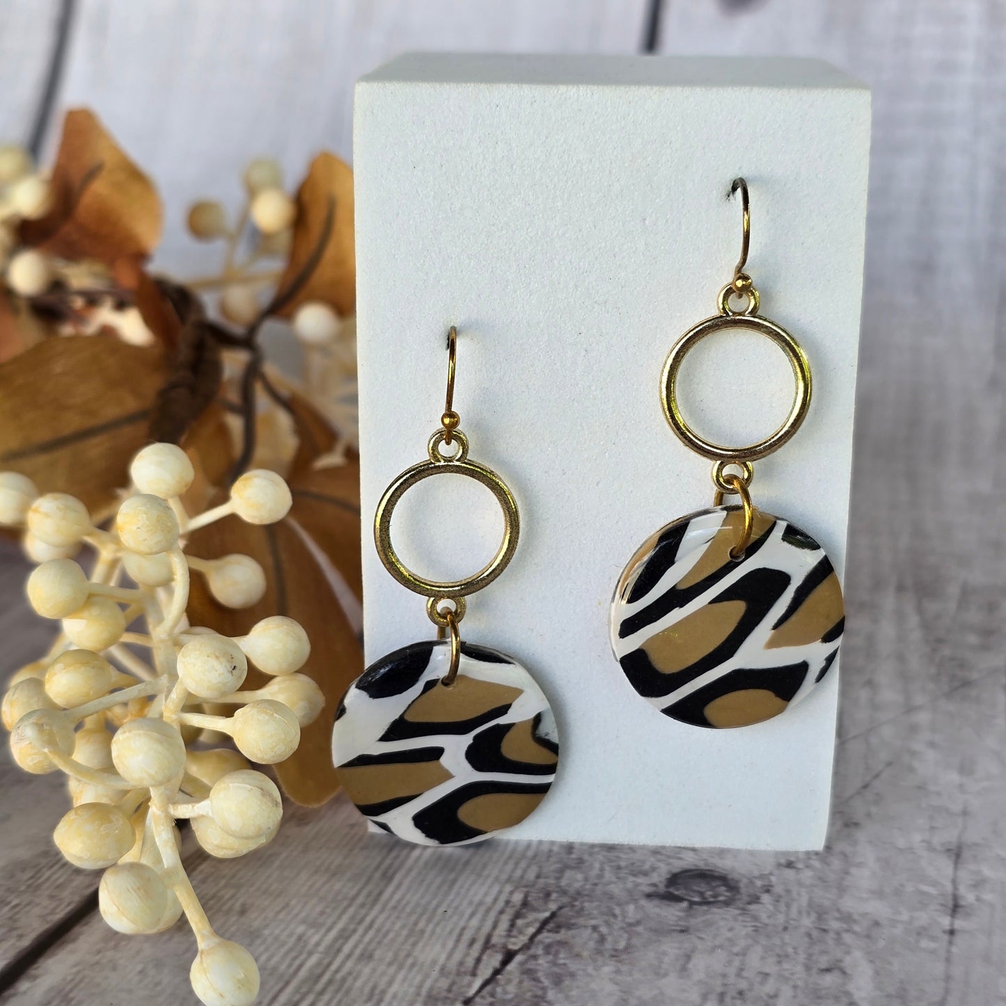 Animal Print Polymer Clay Earrings