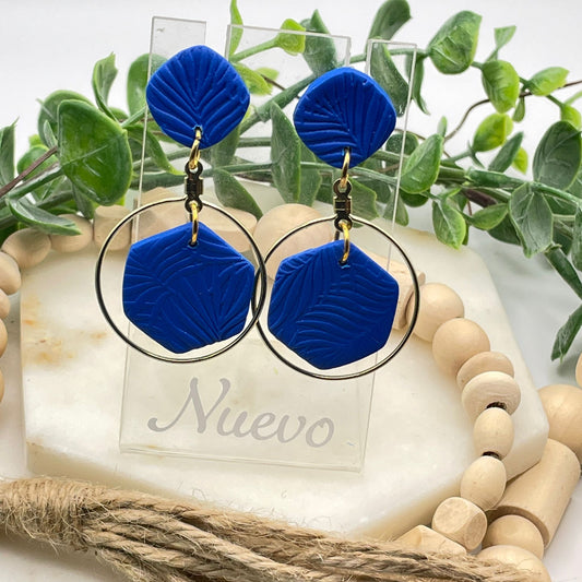 Navy Blue Polymer Clay Earring